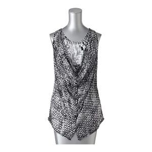 Simply Vera by Vera Wang Women's Button-down Double Layered Shirt Size M Black